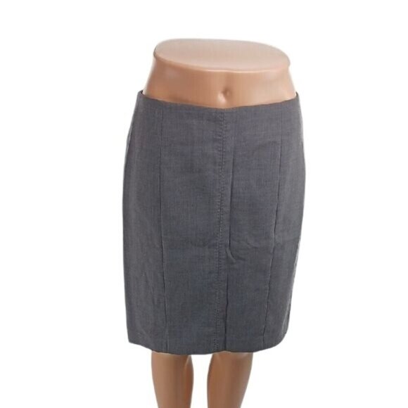 Ann Taylor Skirt Gray Pencil Knee Length Wool Blend Womens Size 6 - Picture 1 of 7